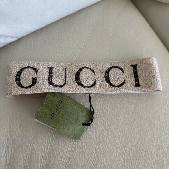 NWT GUCCI Alphabet Logo Headband Creamy White 491820-3G133 One Size - Picture 2 of 6